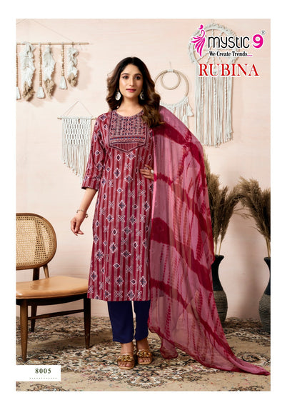 Rubina Vol 8 Mystic 9 Premium Rayon Readymade Suits Exporter Gujarat