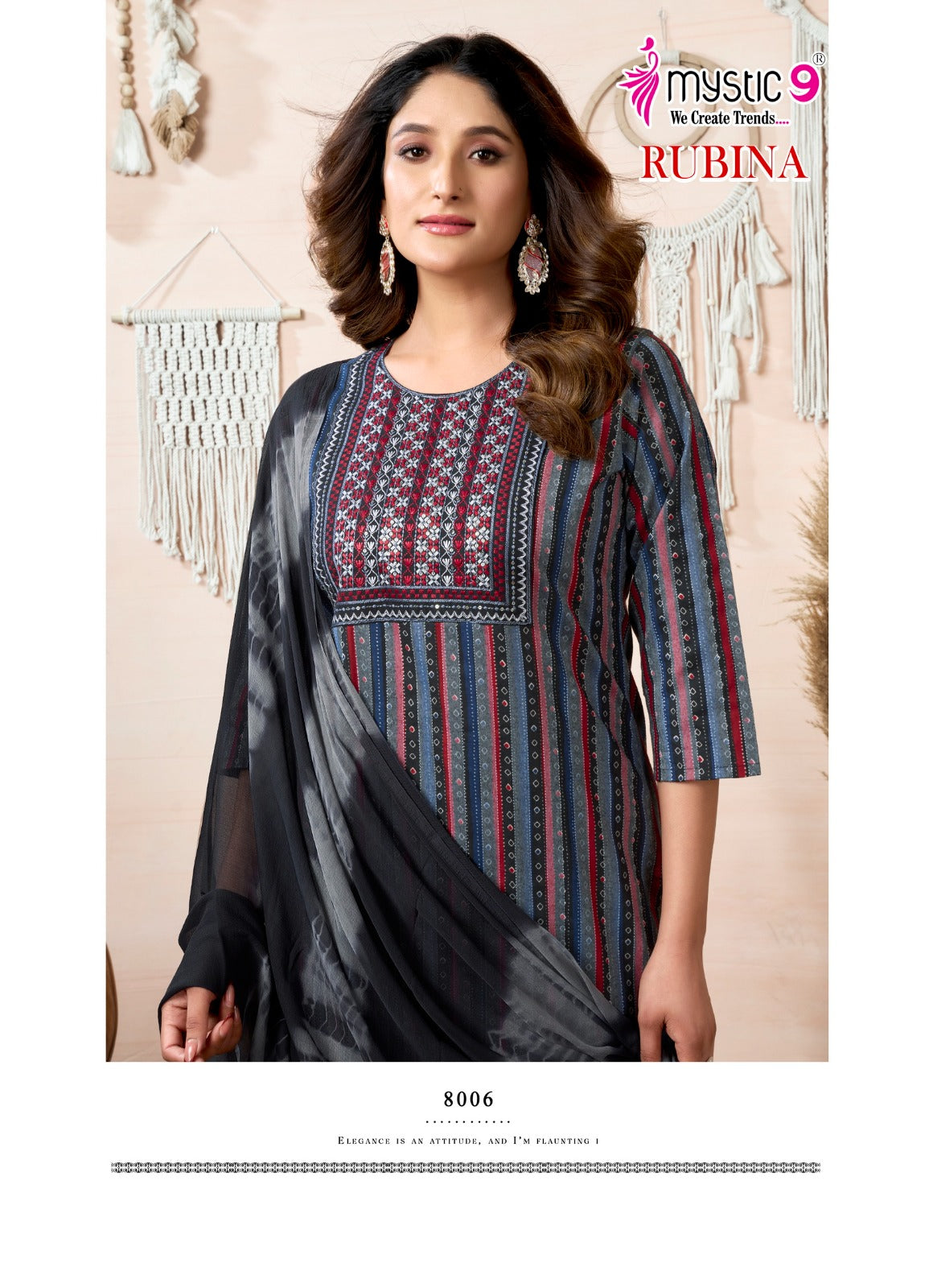 Rubina Vol 8 Mystic 9 Premium Rayon Readymade Suits Exporter Gujarat