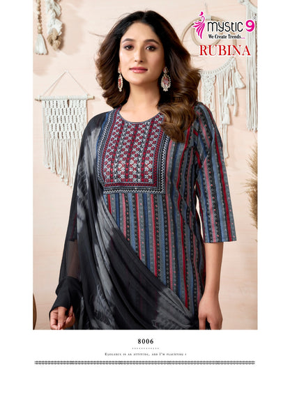 Rubina Vol 8 Mystic 9 Premium Rayon Readymade Suits Exporter Gujarat