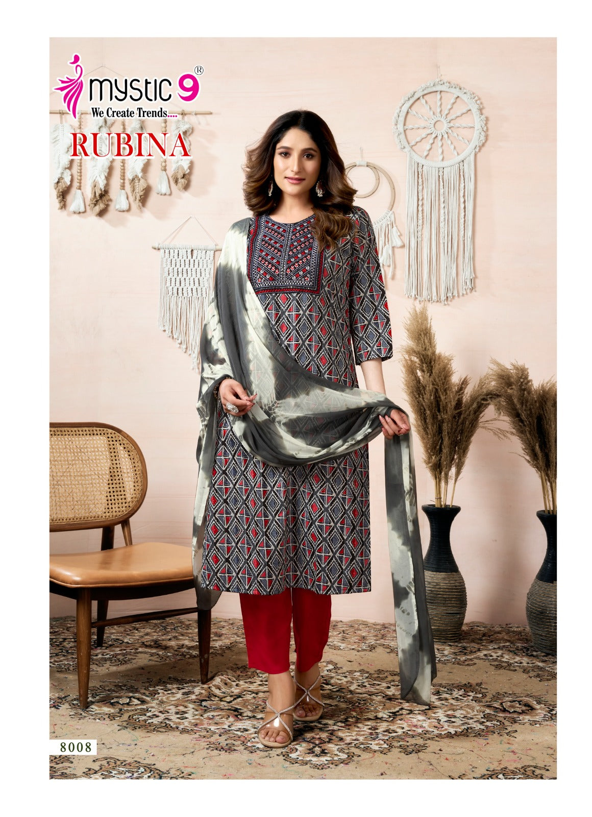 Rubina Vol 8 Mystic 9 Premium Rayon Readymade Suits Exporter Gujarat