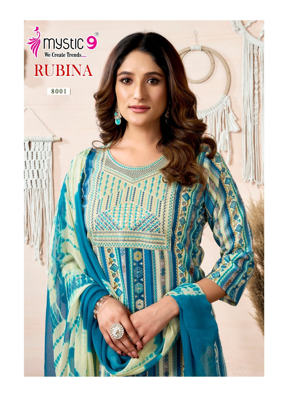 Rubina Vol 8 Mystic 9 Premium Rayon Readymade Suits Exporter Gujarat