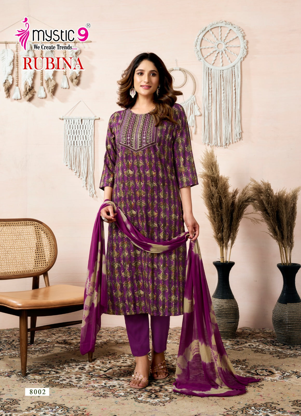 Rubina Vol 8 Mystic 9 Premium Rayon Readymade Suits Exporter Gujarat