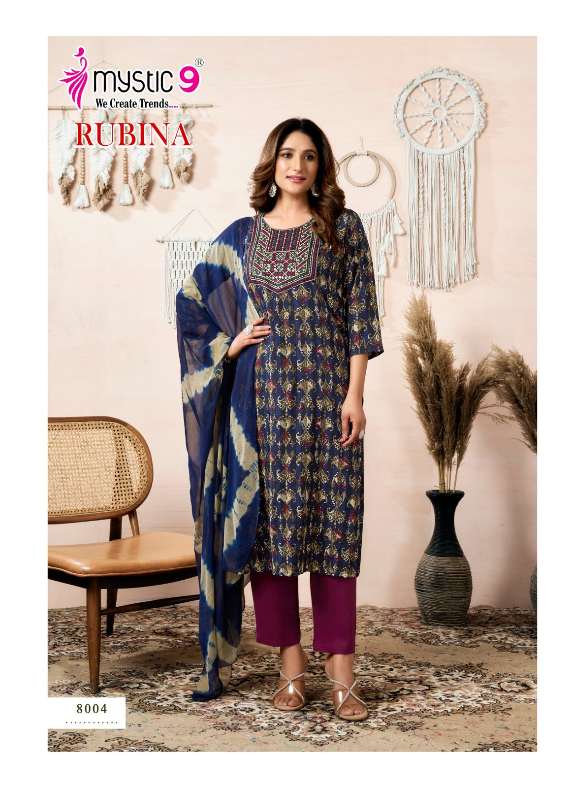 Rubina Vol 8 Mystic 9 Premium Rayon Readymade Suits Exporter Gujarat