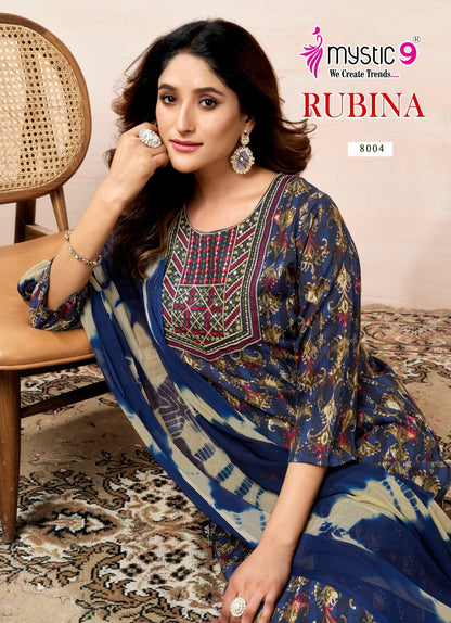 Rubina Vol 8 Mystic 9 Premium Rayon Readymade Suits Exporter Gujarat
