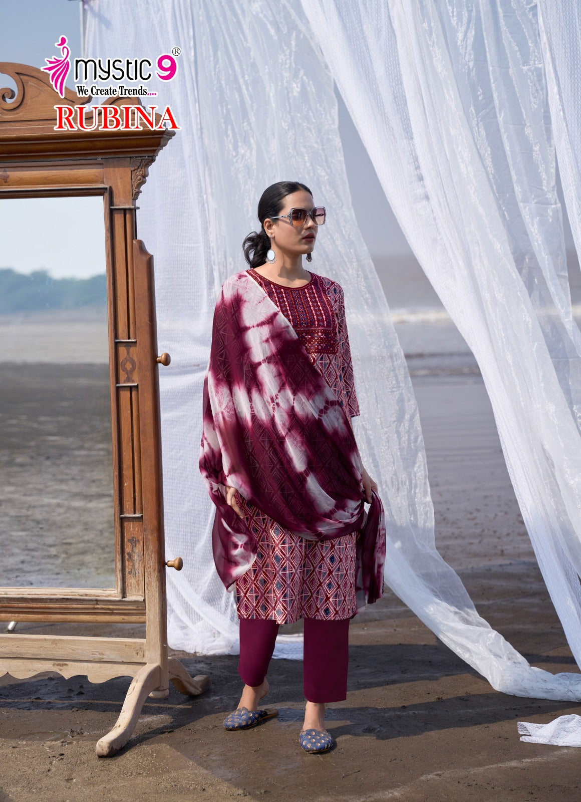 Rubina Vol 9 Mystic 9 Rayon Readymade Pant Style Suits Wholesale Price