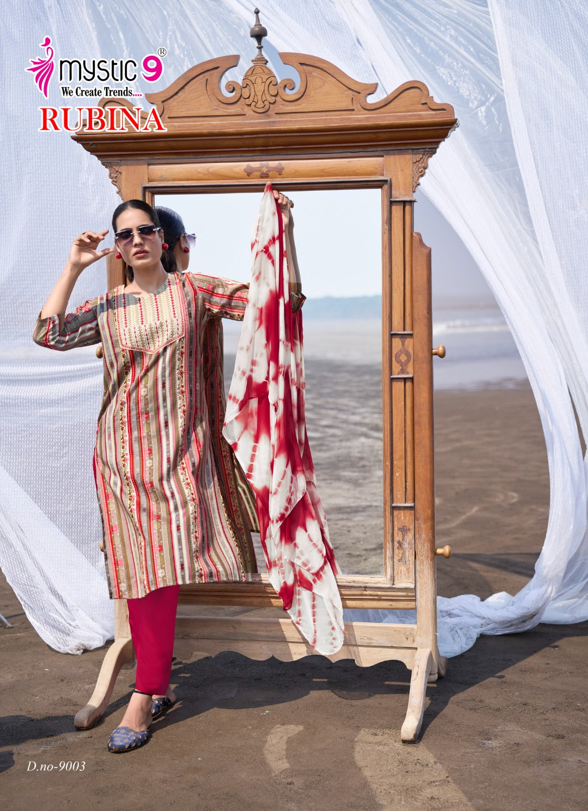 Rubina Vol 9 Mystic 9 Rayon Readymade Pant Style Suits Wholesale Price