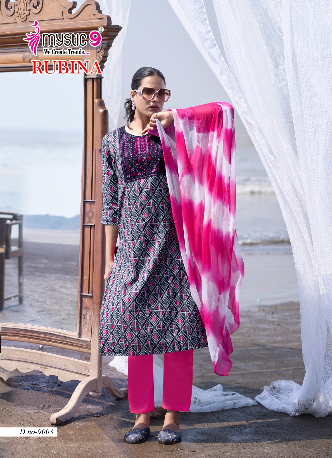 Rubina Vol 9 Mystic 9 Rayon Readymade Pant Style Suits Wholesale Price