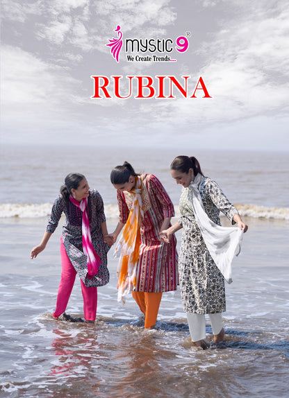 Rubina Vol 9 Mystic 9 Rayon Readymade Pant Style Suits Wholesale Price
