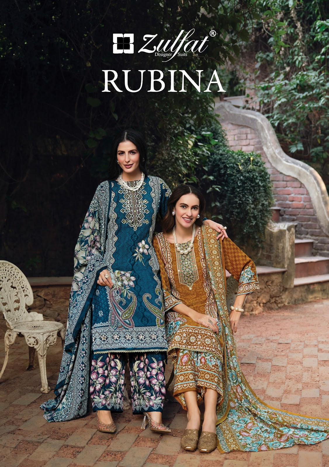 Rubina Zulfat Designer Rayon Karachi Salwar Suits Supplier Ahmedabad