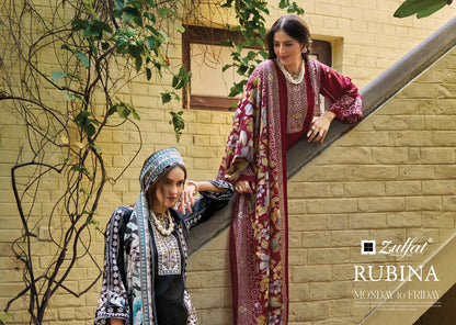 Rubina Zulfat Designer Rayon Karachi Salwar Suits Supplier Ahmedabad