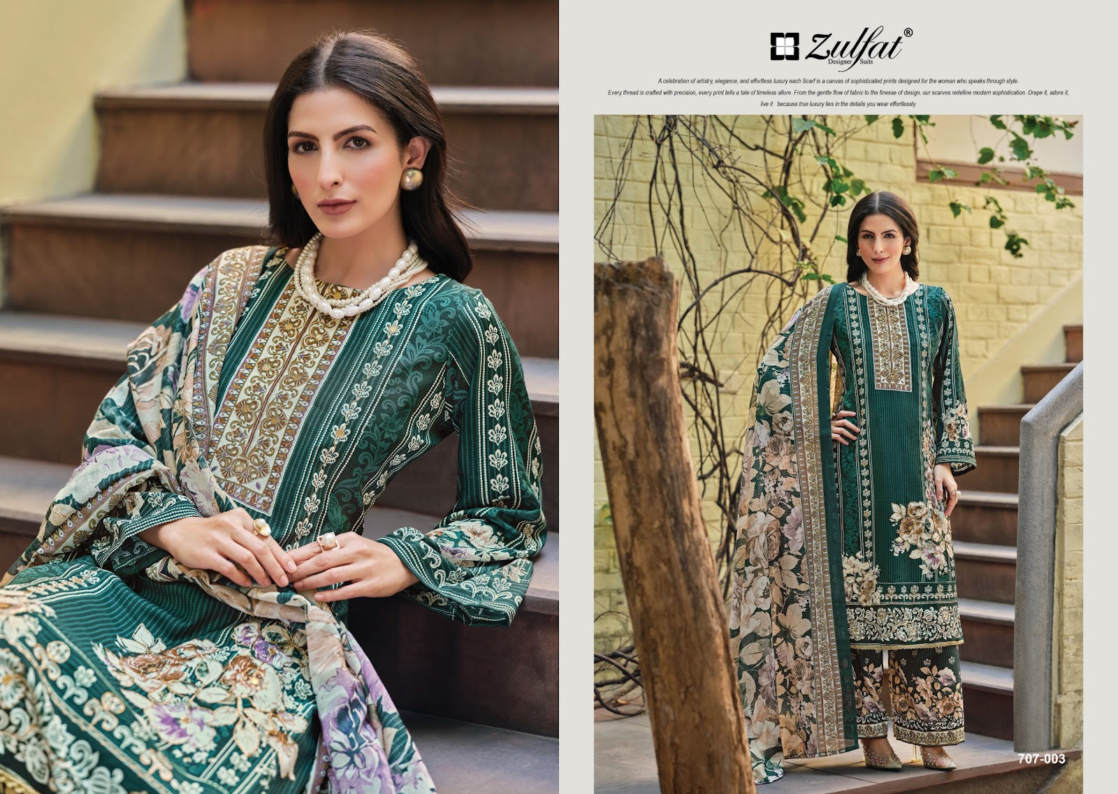 Rubina Zulfat Designer Rayon Karachi Salwar Suits Supplier Ahmedabad
