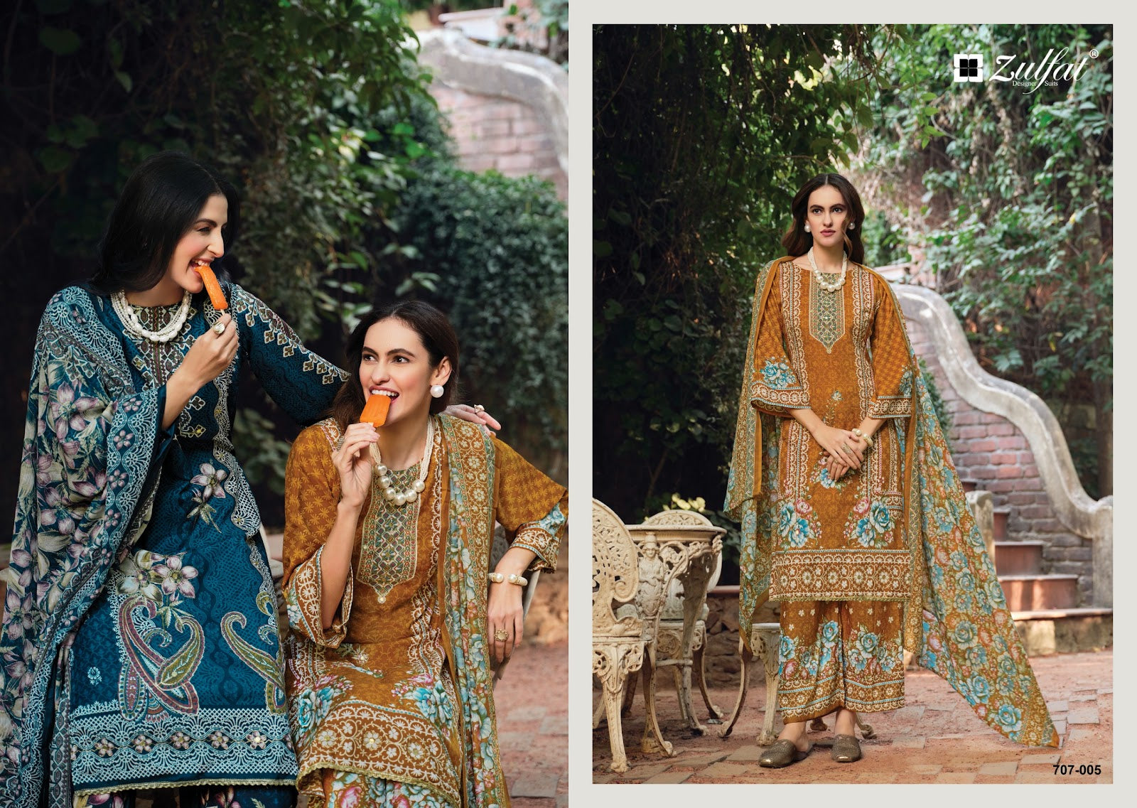 Rubina Zulfat Designer Rayon Karachi Salwar Suits Supplier Ahmedabad