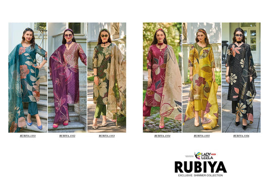 Rubiya Ladyleela Jacquard Readymade Pant Style Suits Manufacturer India