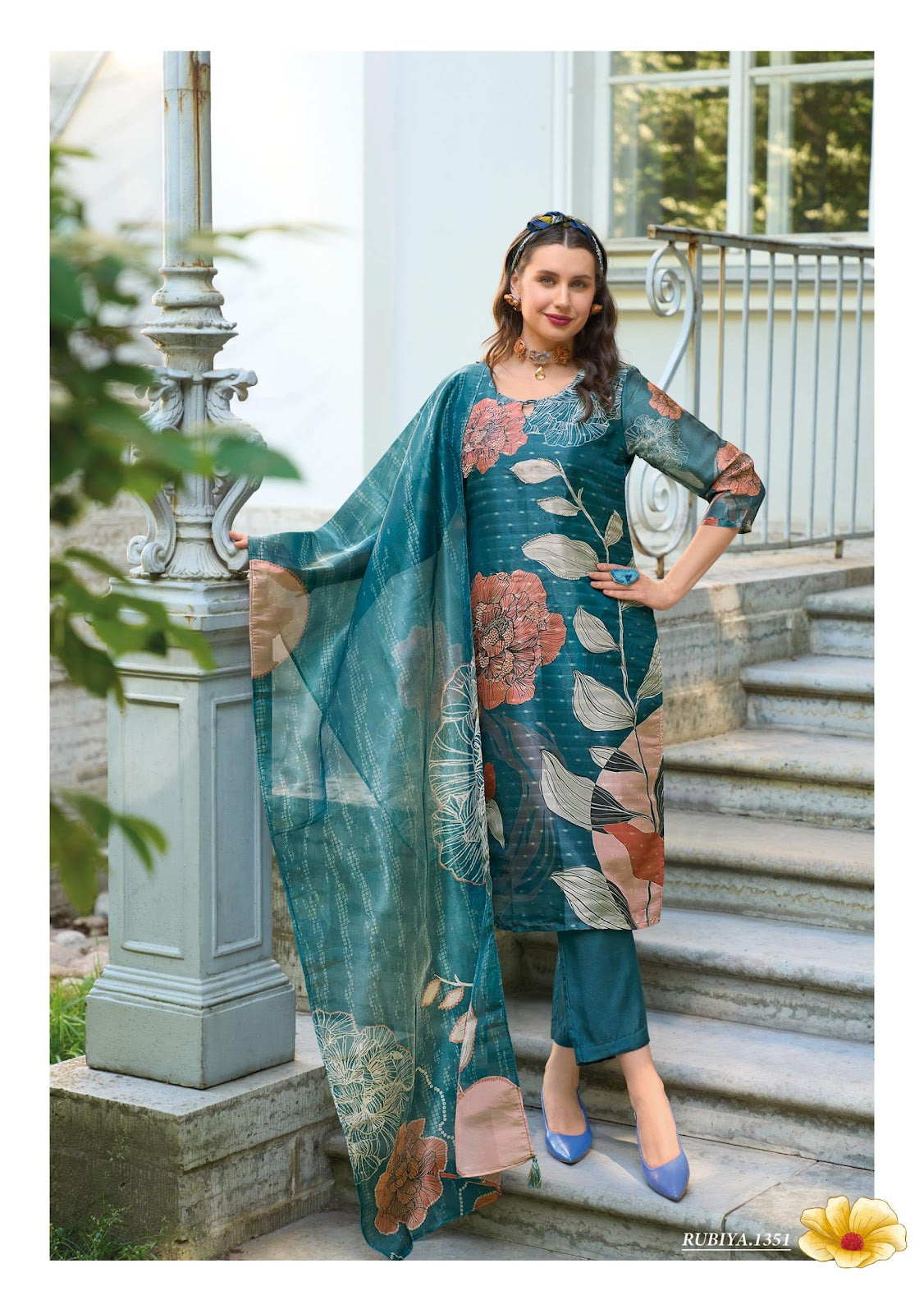 Rubiya Ladyleela Jacquard Readymade Pant Style Suits Manufacturer India
