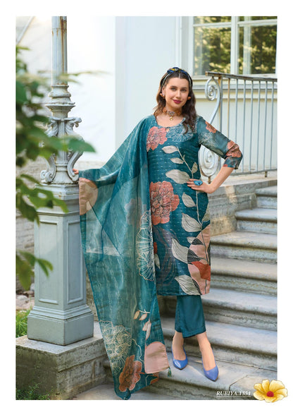 Rubiya Ladyleela Jacquard Readymade Pant Style Suits Manufacturer India