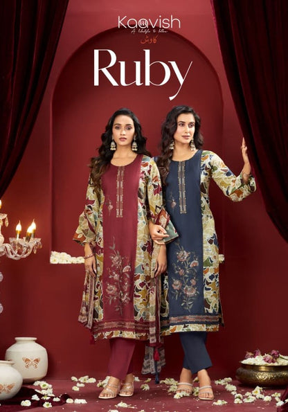 Ruby Kaavish Lawn Cotton Pant Style Suits Exporter India