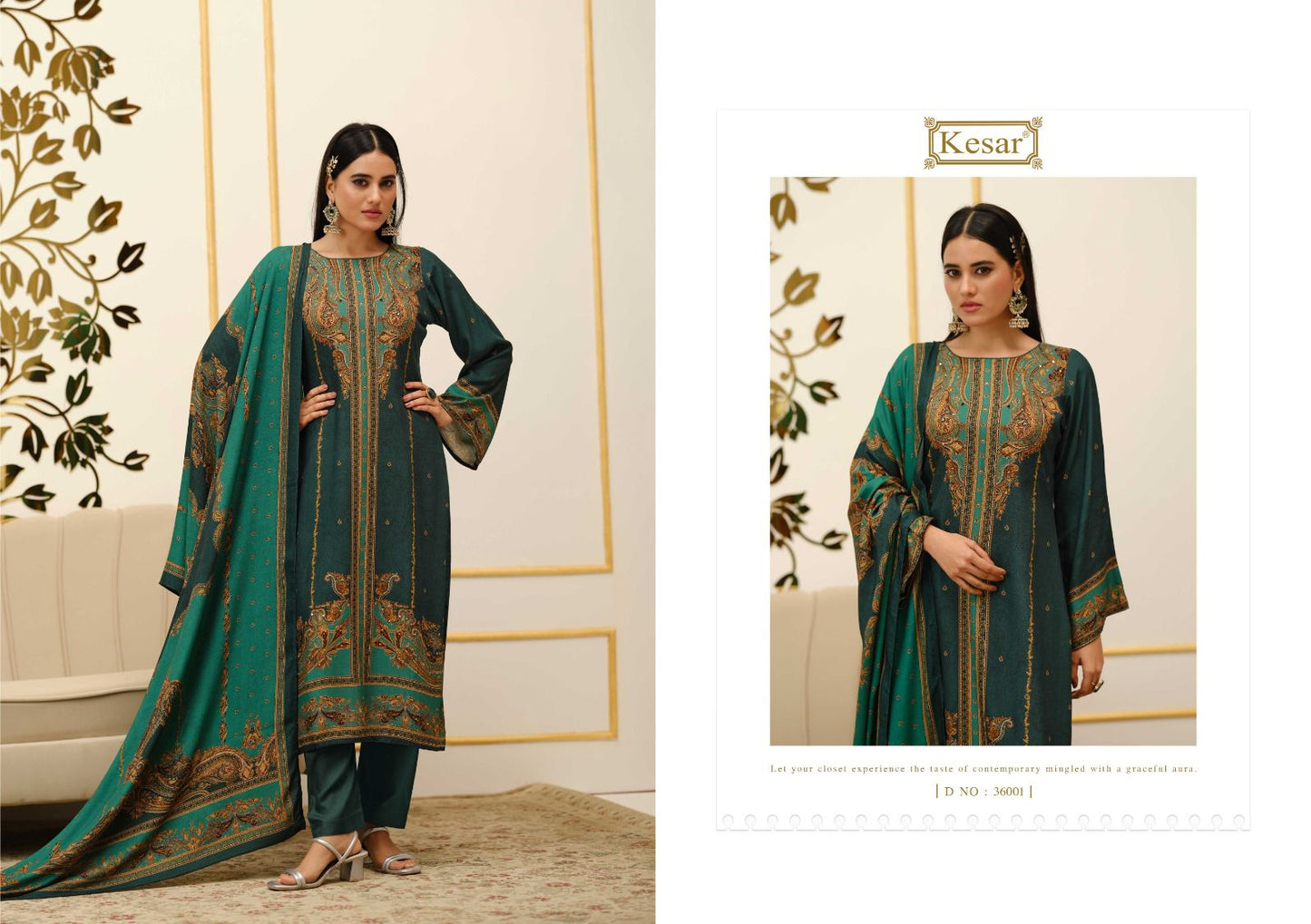 Ruby Kesar Pashmina Suits Supplier