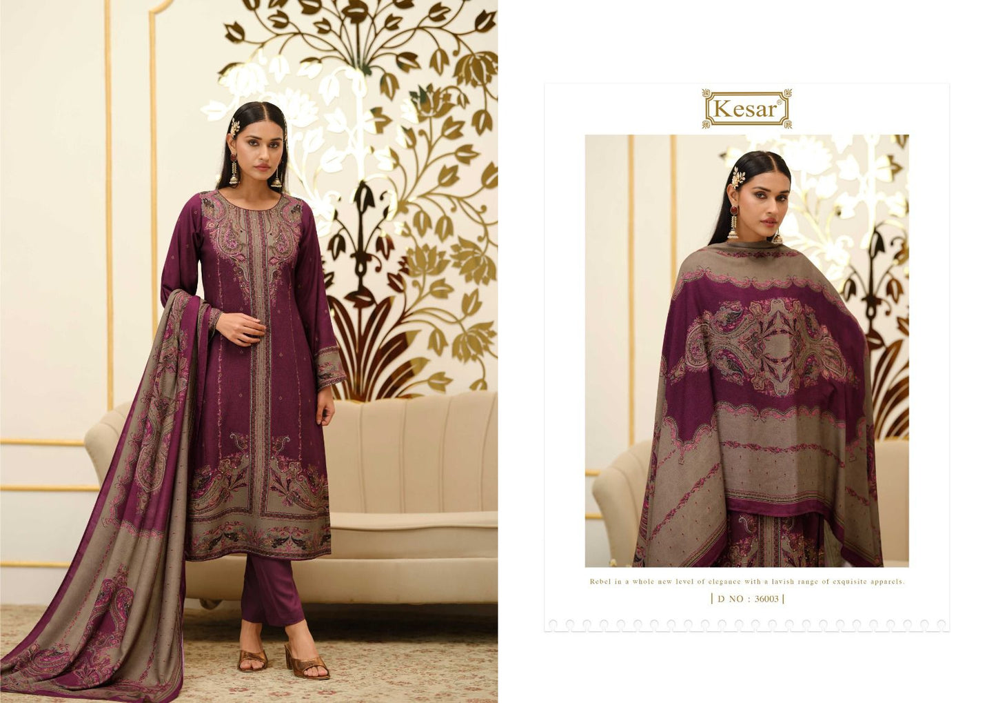 Ruby Kesar Pashmina Suits Supplier