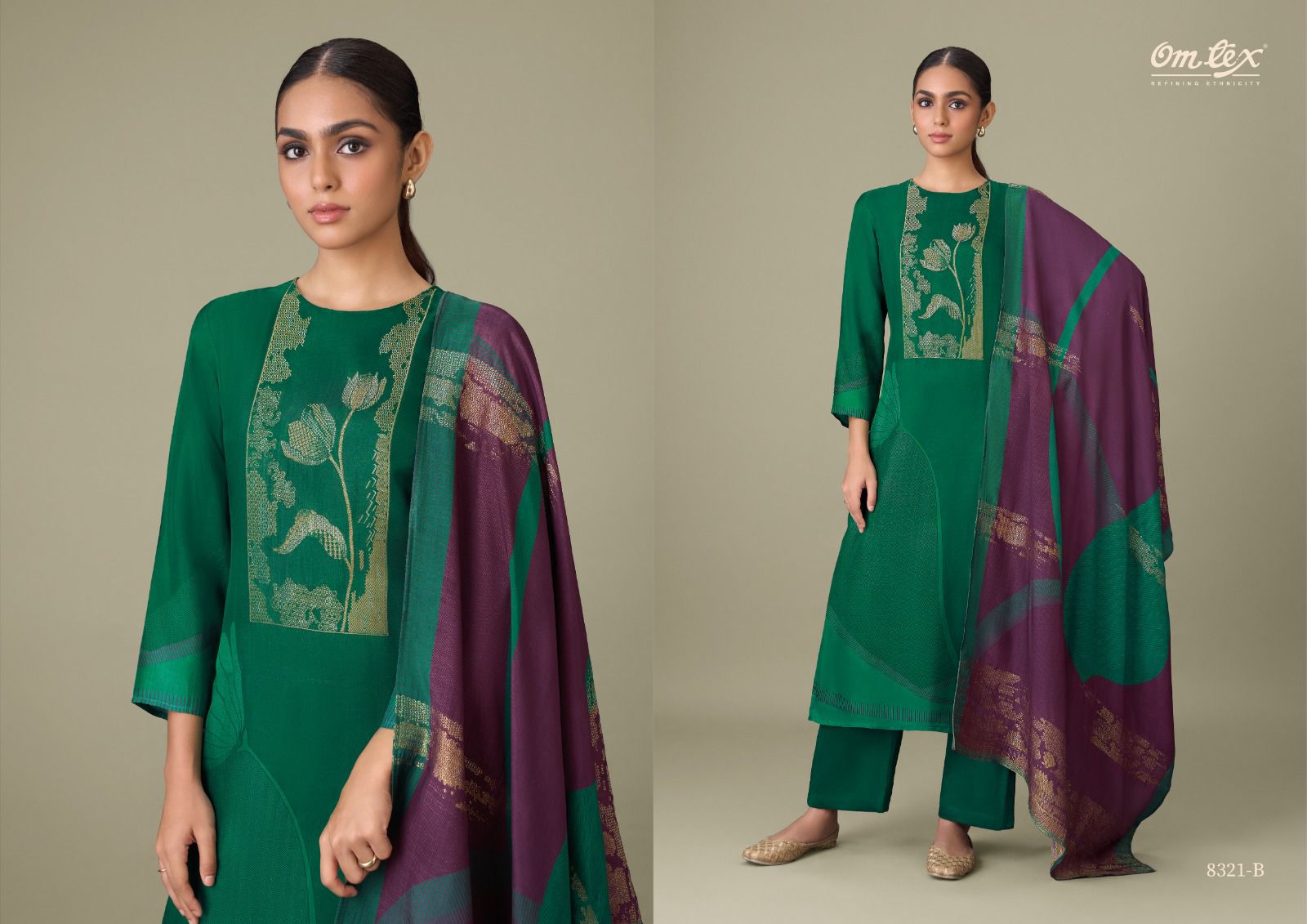 Ruby Omtex Silk Jacquard Pant Style Suits Wholesale Rate