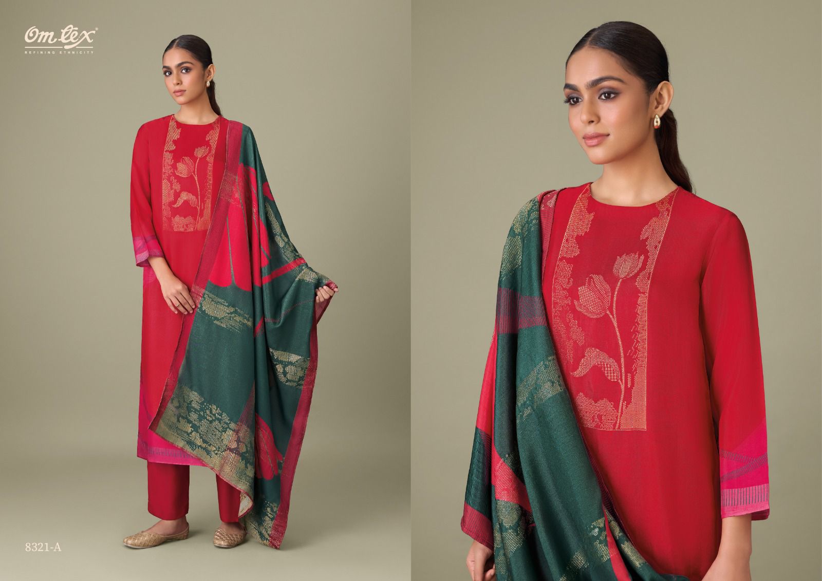 Ruby Omtex Silk Jacquard Pant Style Suits Wholesale Rate