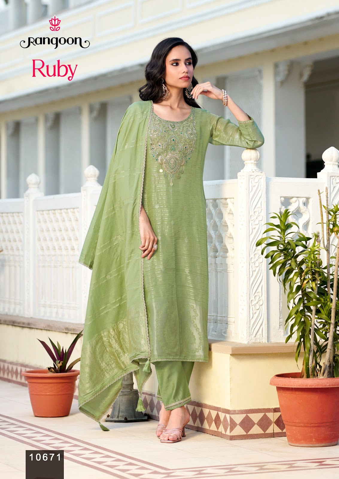 Ruby Rangoon Organza Readymade Pant Style Suits Manufacturer Gujarat