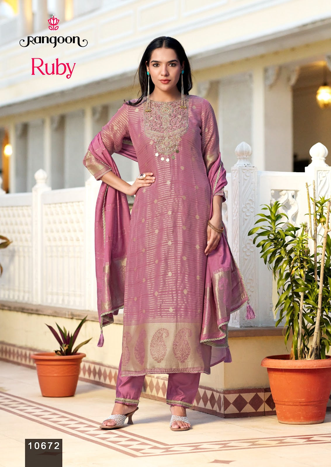 Ruby Rangoon Organza Readymade Pant Style Suits Manufacturer Gujarat