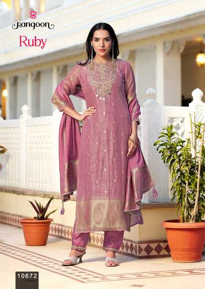 Ruby Rangoon Organza Readymade Pant Style Suits Manufacturer Gujarat