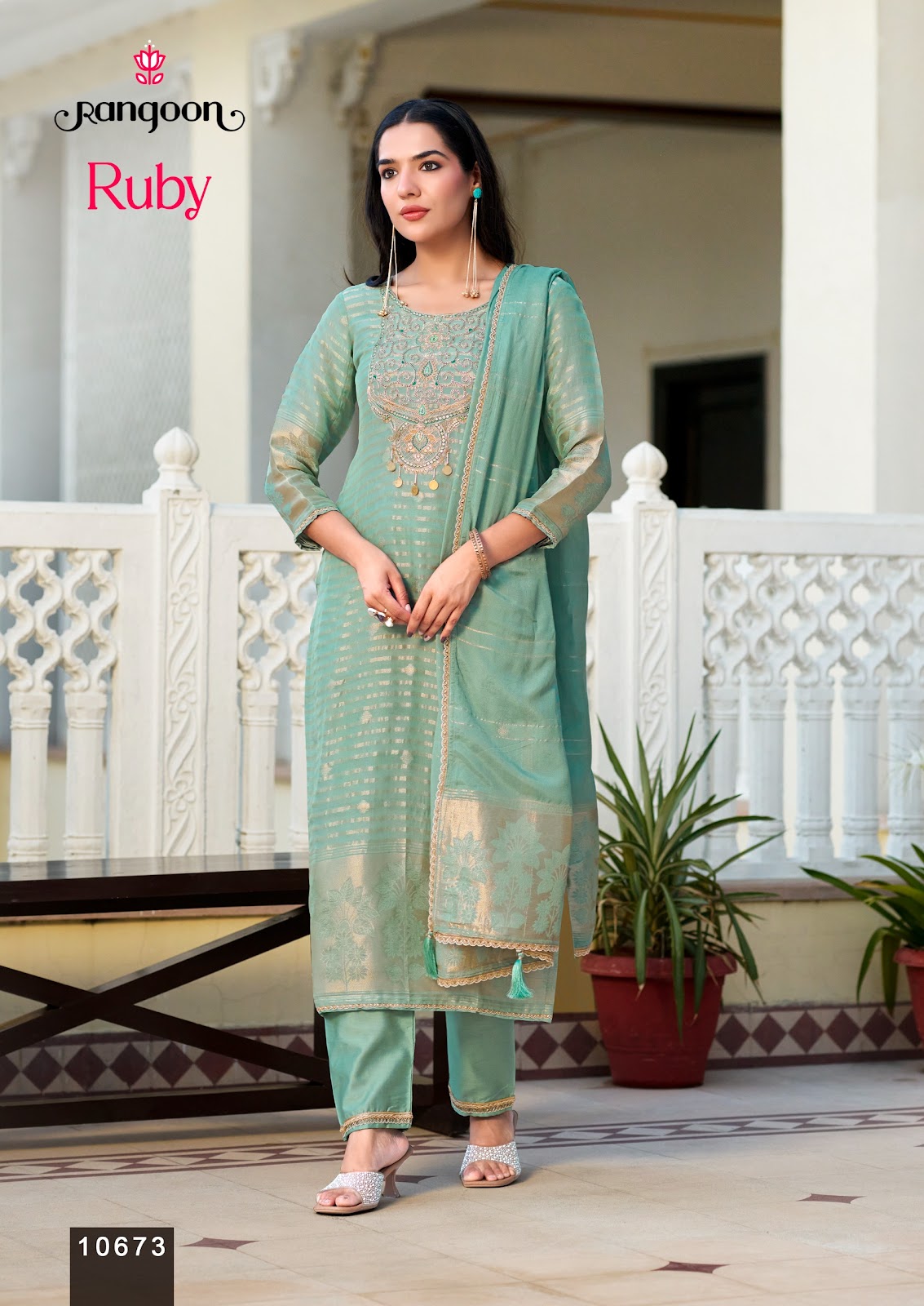 Ruby Rangoon Organza Readymade Pant Style Suits Manufacturer Gujarat