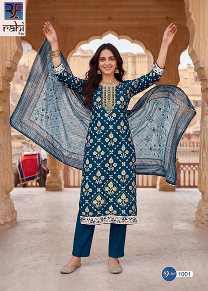 Ruby Rose Vol 1 Rahi Fab Cambric Karachi Salwar Suits Wholesaler India