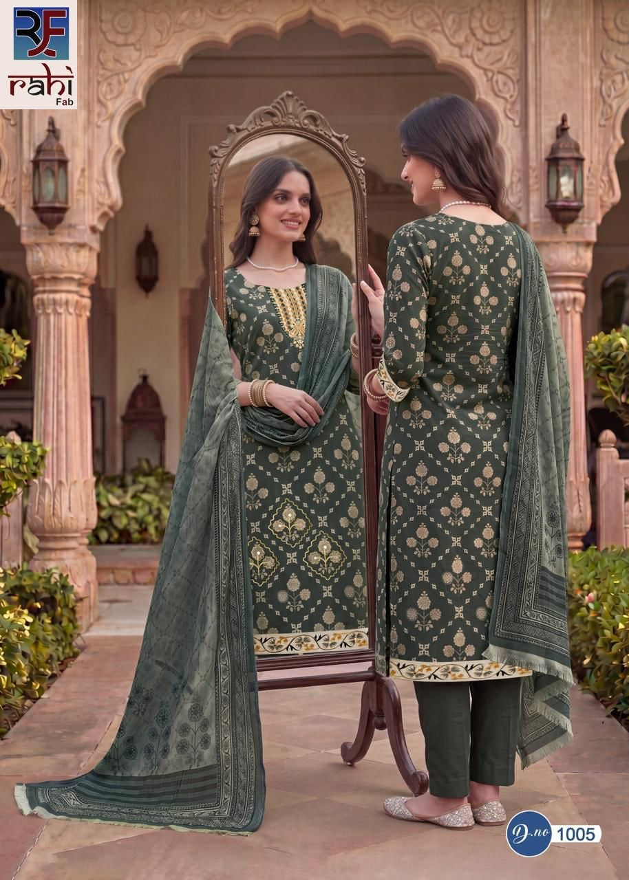 Ruby Rose Vol 1 Rahi Fab Cambric Karachi Salwar Suits Wholesaler India