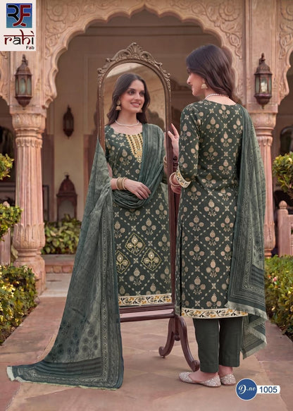 Ruby Rose Vol 1 Rahi Fab Cambric Karachi Salwar Suits Wholesaler India