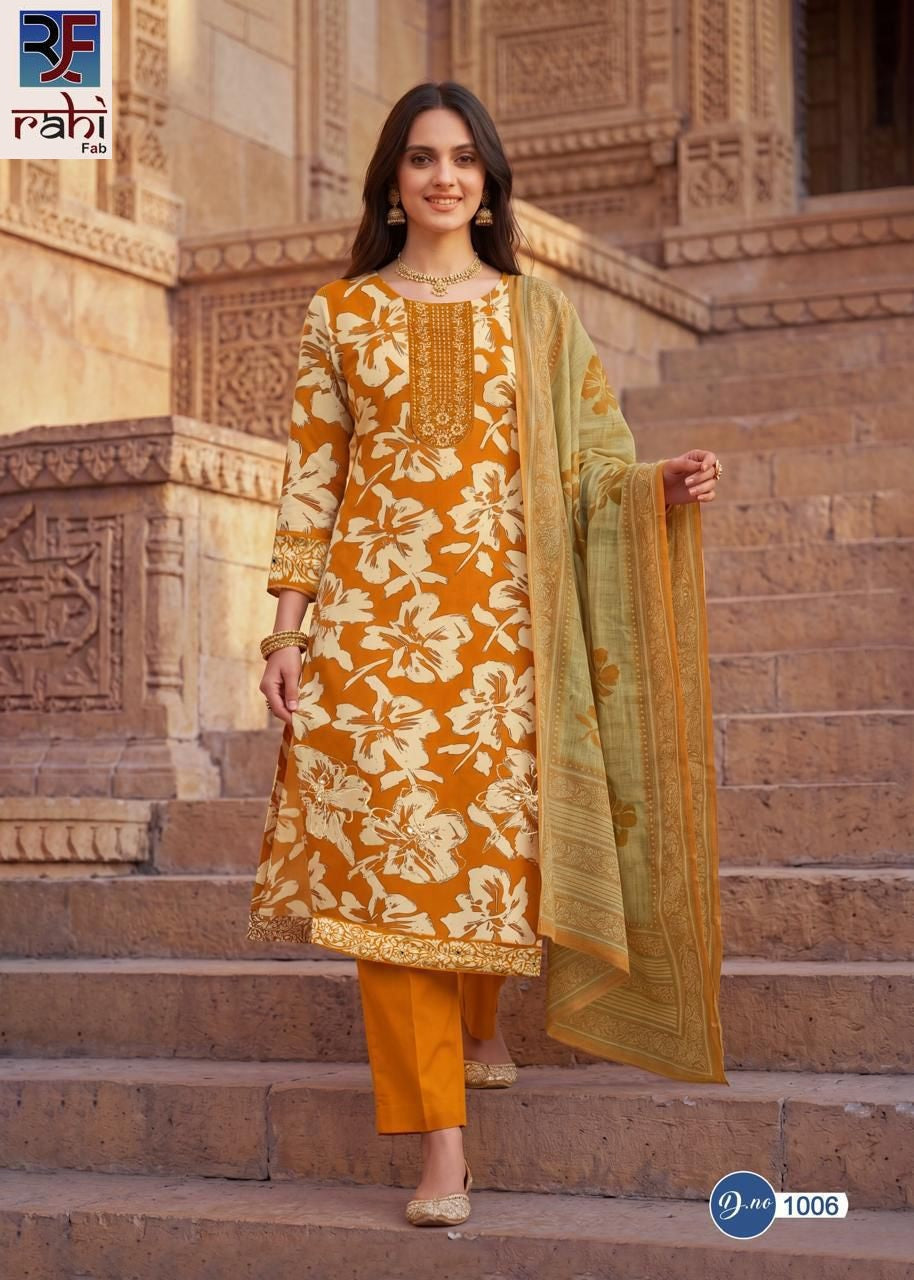Ruby Rose Vol 1 Rahi Fab Cambric Karachi Salwar Suits Wholesaler India