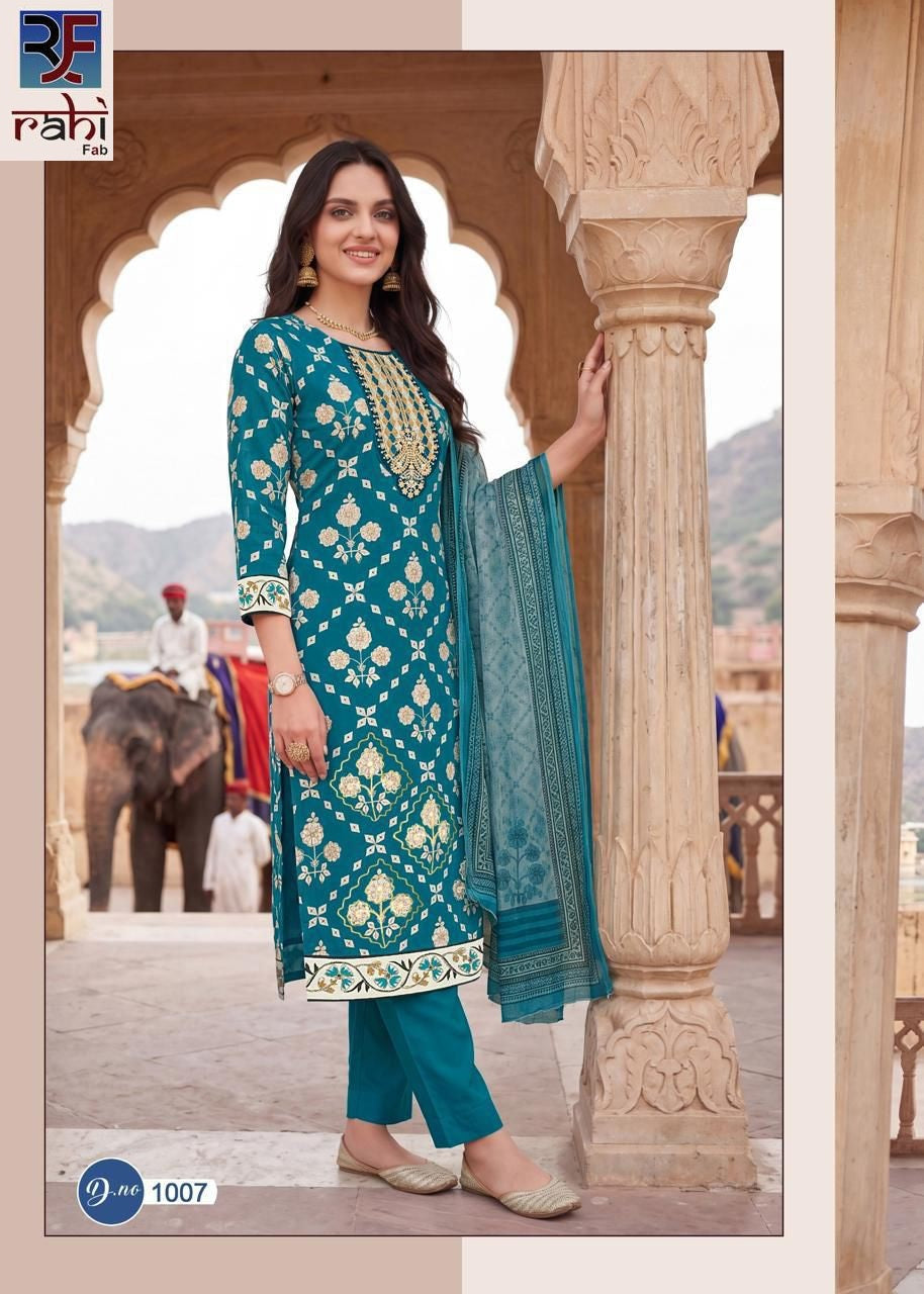Ruby Rose Vol 1 Rahi Fab Cambric Karachi Salwar Suits Wholesaler India