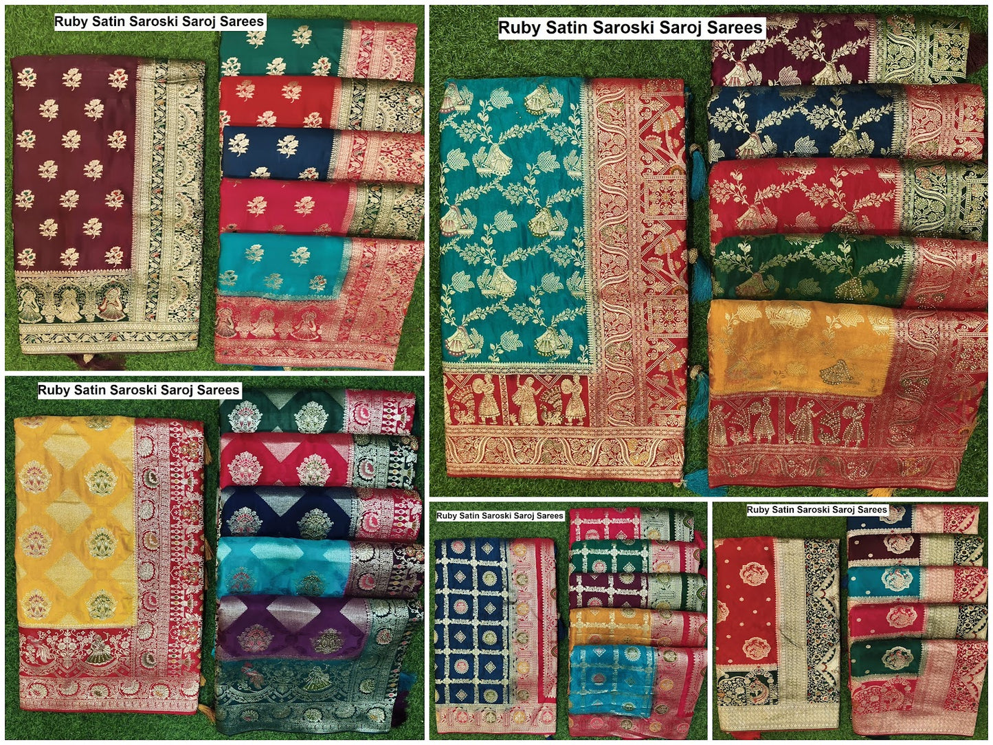 Ruby Satin Saroski Saroj Sarees Exporter