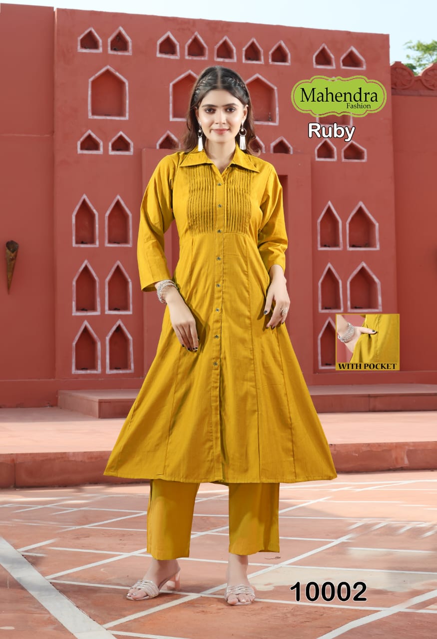 Ruby Vol 1 Mahendra Fashion Vatican Kurti Pant Set Wholesaler Ahmedabad