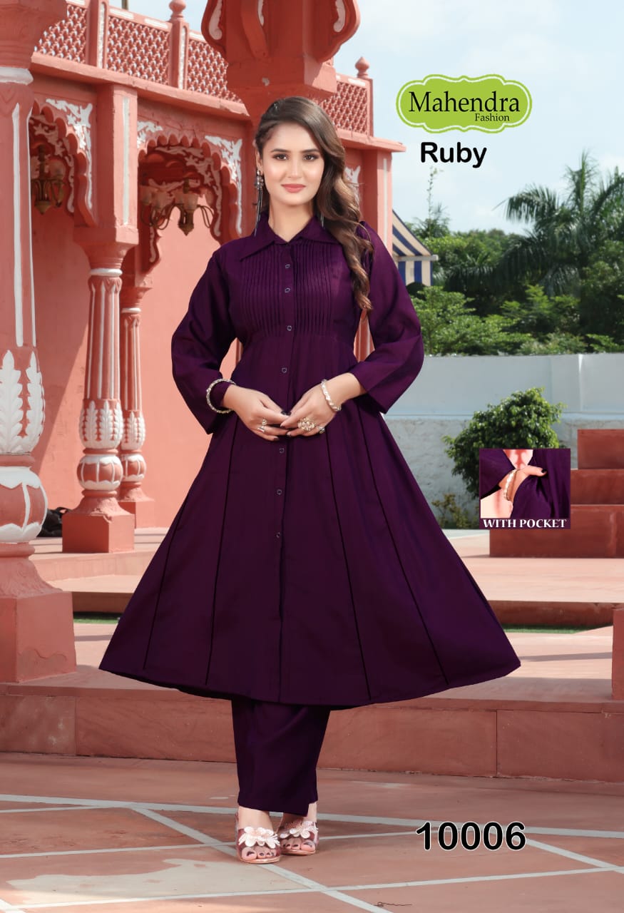 Ruby Vol 1 Mahendra Fashion Vatican Kurti Pant Set Wholesaler Ahmedabad