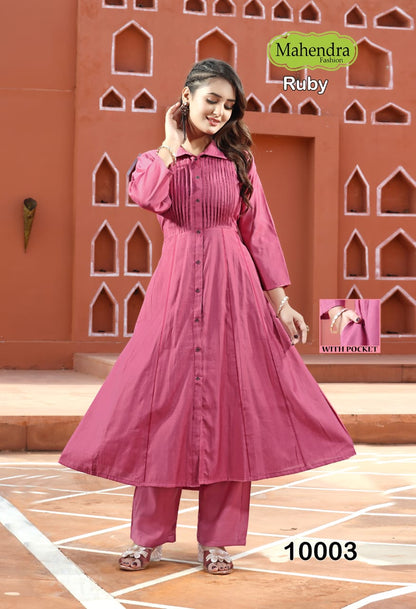 Ruby Vol 1 Mahendra Fashion Vatican Kurti Pant Set Wholesaler Ahmedabad