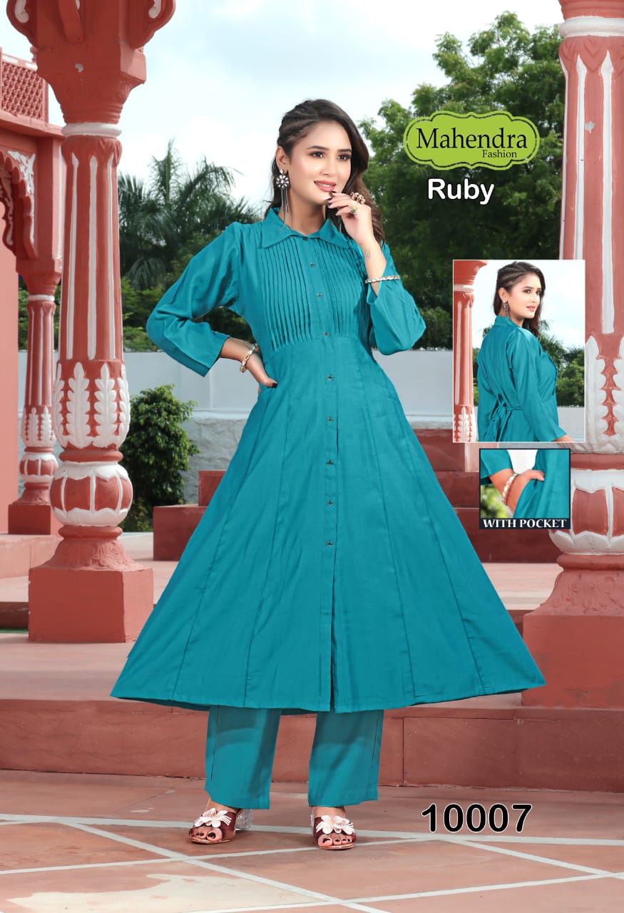 Ruby Vol 1 Mahendra Fashion Vatican Kurti Pant Set Wholesaler Ahmedabad