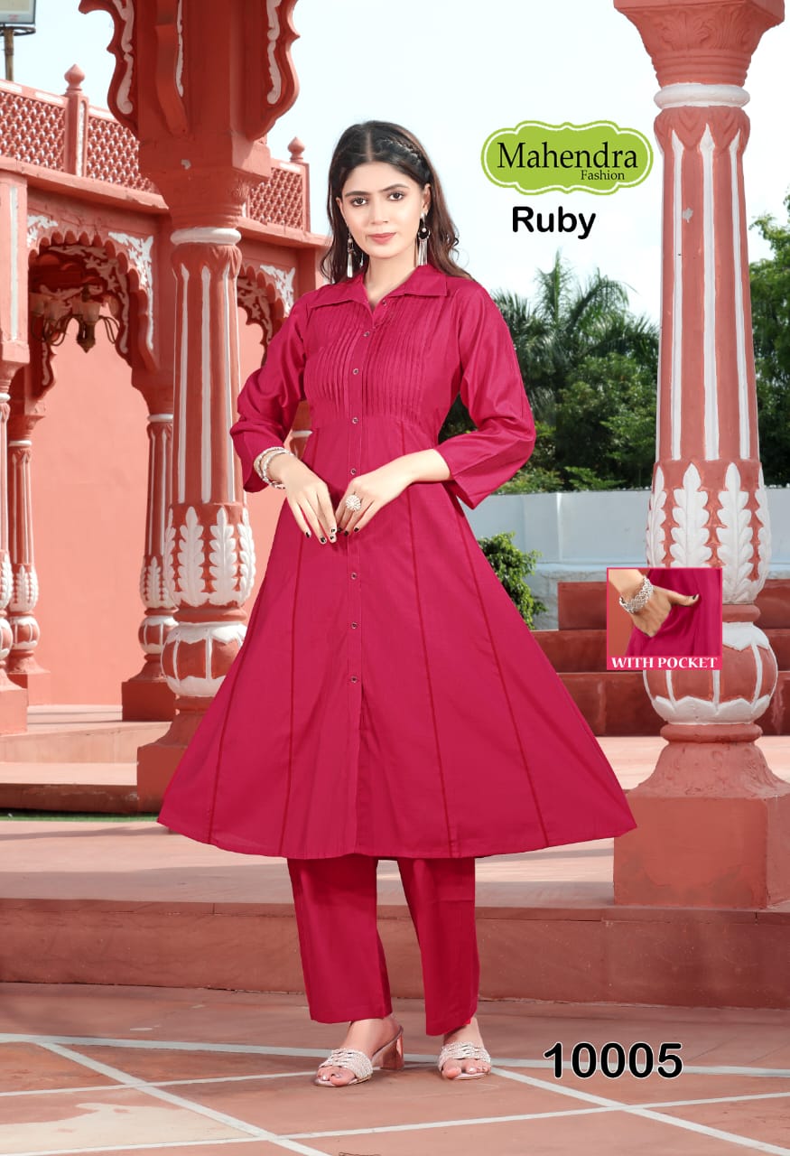 Ruby Vol 1 Mahendra Fashion Vatican Kurti Pant Set Wholesaler Ahmedabad