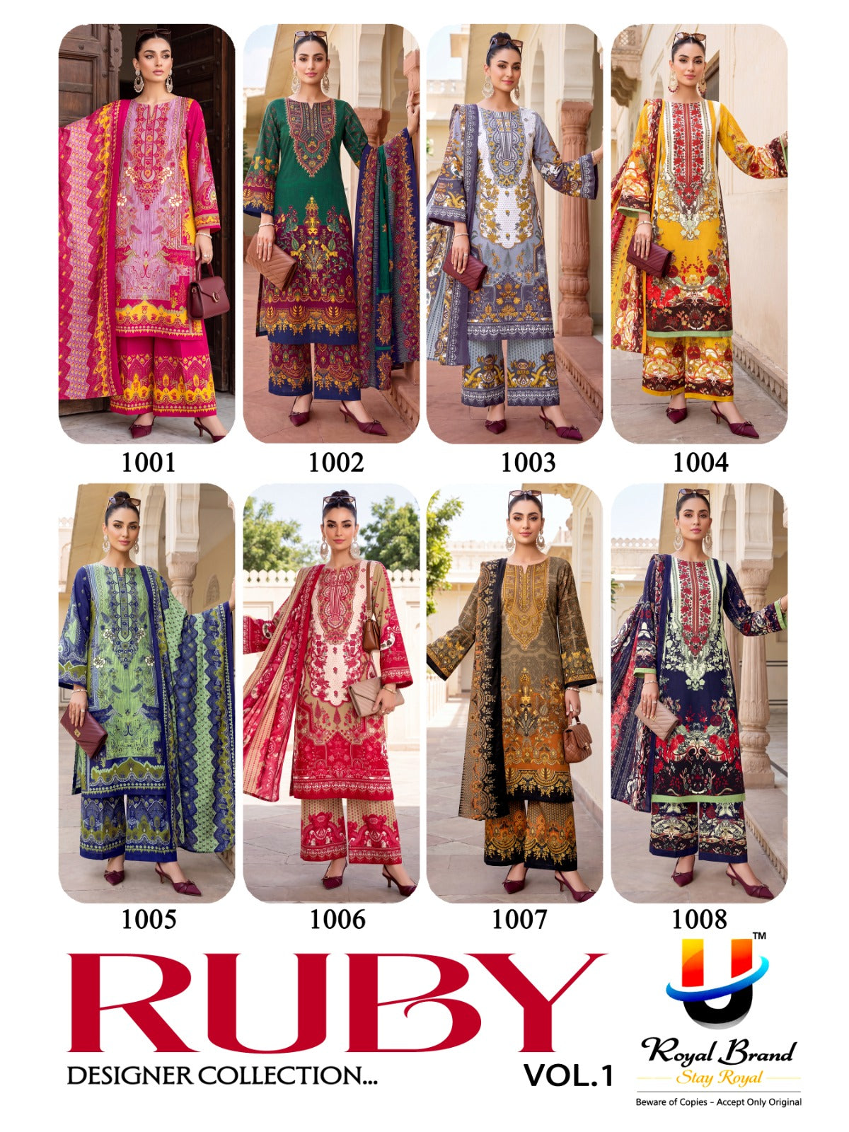 Ruby Vol 1 Royal Brand Cotton Karachi Salwar Suits Wholesale Rate