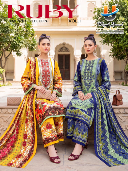 Ruby Vol 1 Royal Brand Cotton Karachi Salwar Suits Wholesale Rate