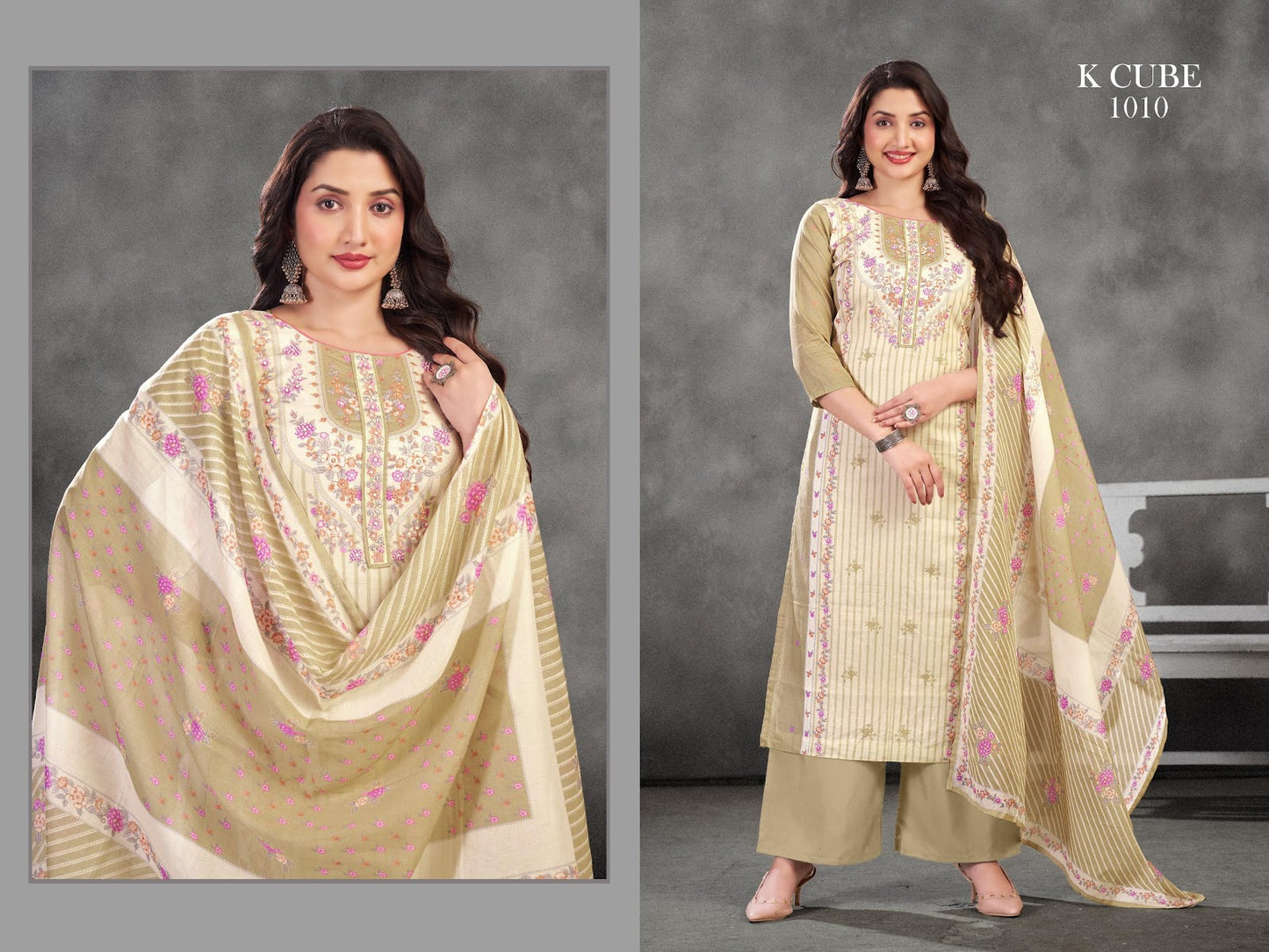 Ruchi 1010 K Cube Cotton Pant Style Suits Exporter India