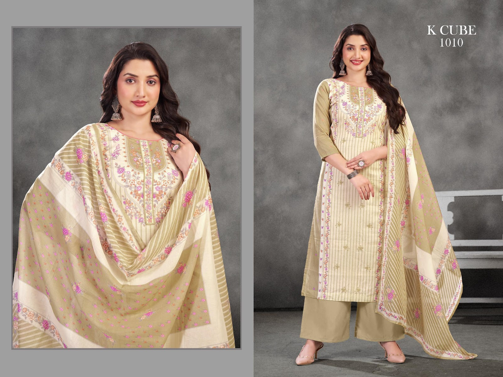 Ruchi 1010 K Cube Cotton Pant Style Suits Exporter India