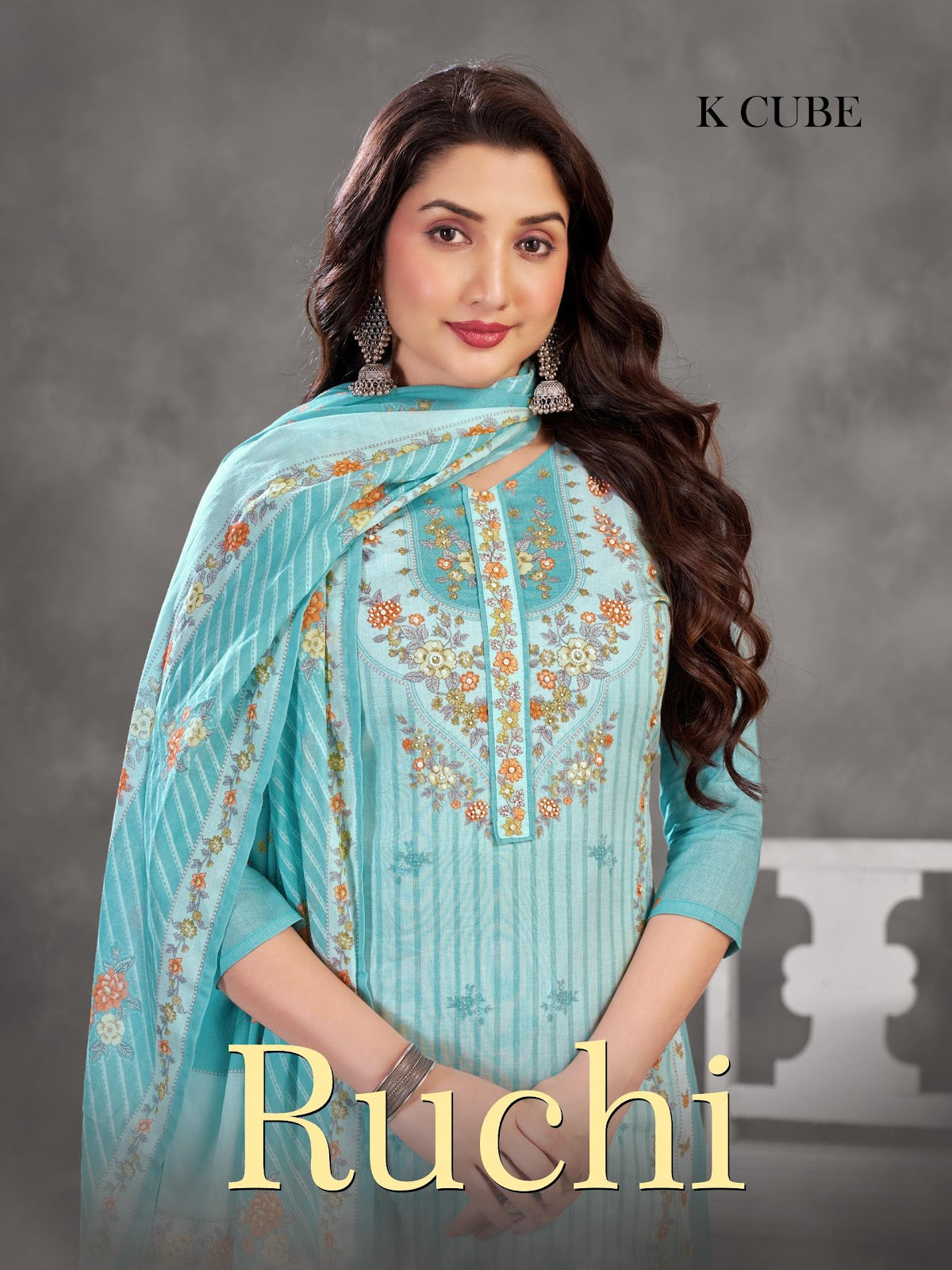 Ruchi 1010 K Cube Cotton Pant Style Suits Exporter India
