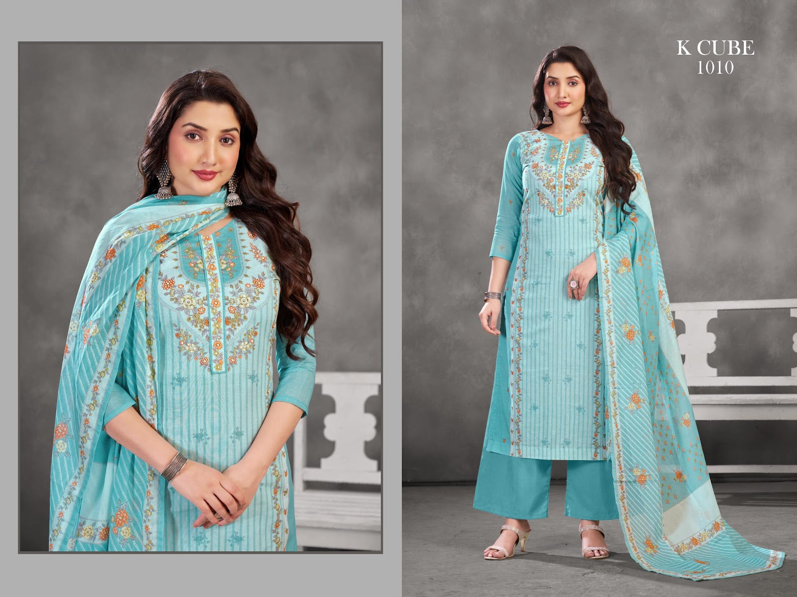 Ruchi 1010 K Cube Cotton Pant Style Suits Exporter India