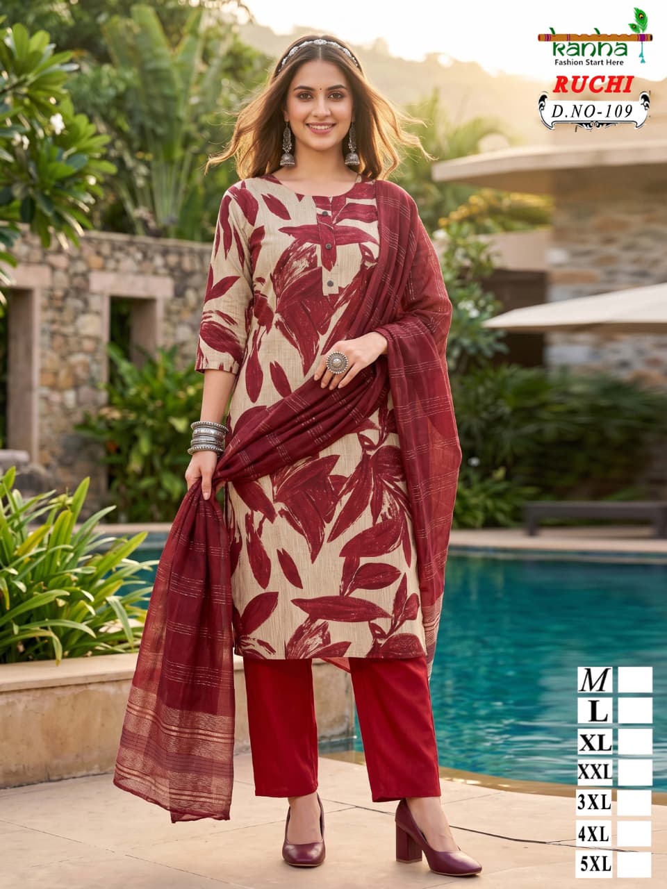 Ruchi Plus Size Kanha Vatican Readymade Pant Style Suits Wholesale Price