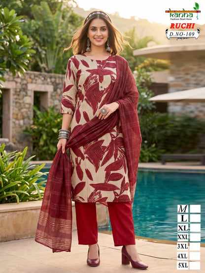 Ruchi Plus Size Kanha Vatican Readymade Pant Style Suits Wholesale Price