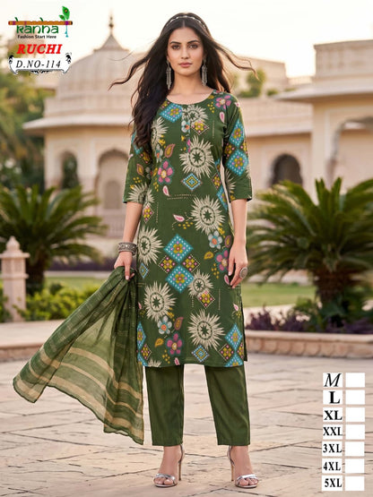 Ruchi Plus Size Kanha Vatican Readymade Pant Style Suits Wholesale Price