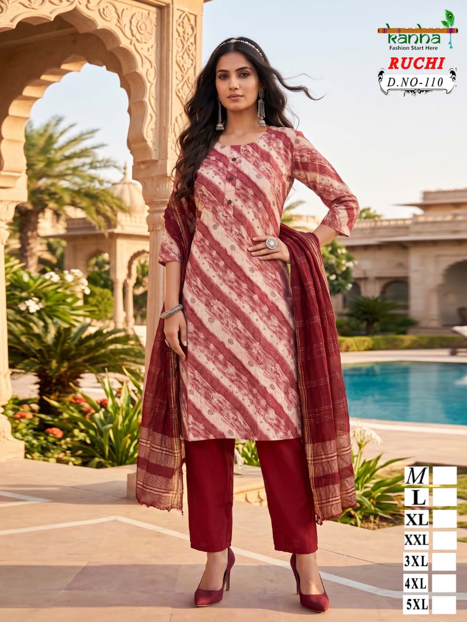 Ruchi Plus Size Kanha Vatican Readymade Pant Style Suits Wholesale Price