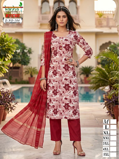 Ruchi Plus Size Kanha Vatican Readymade Pant Style Suits Wholesale Price